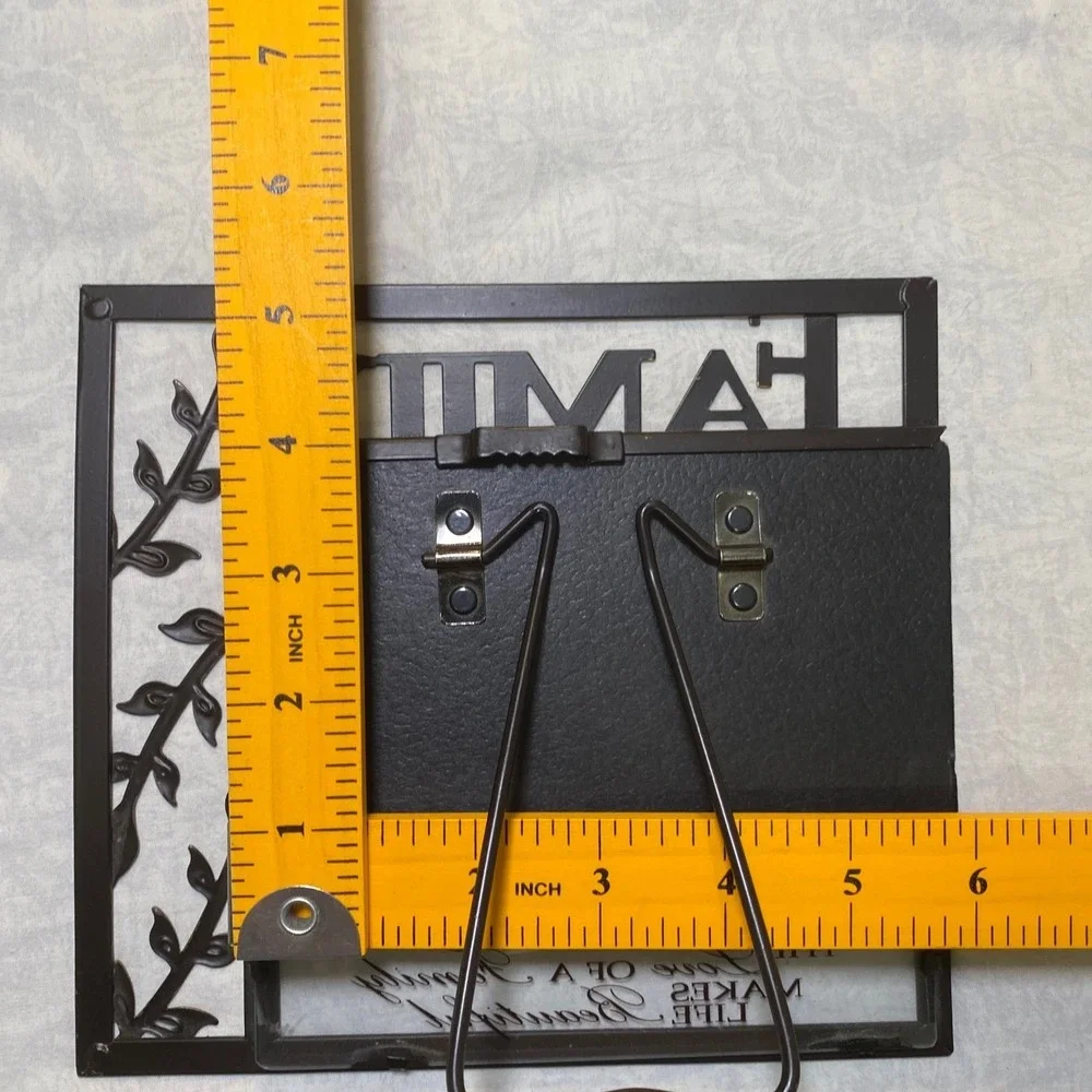 Family Metal Picture Frame 4x6 Black Bronze Quote Love Makes Life‎ Beautiful